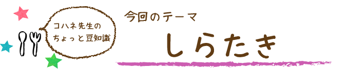 コハネ先生のちょこっと豆知識